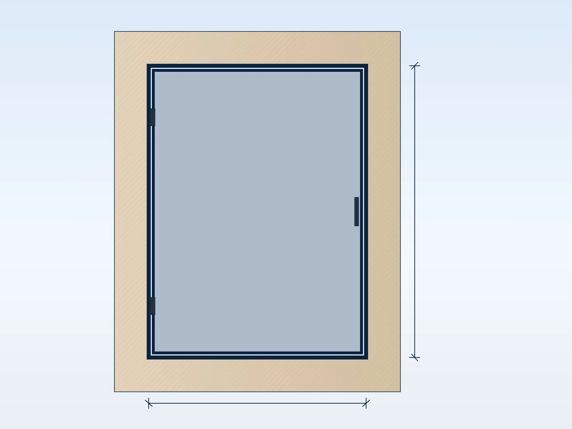 Moustiquaire battante : schéma de mesure et de pose