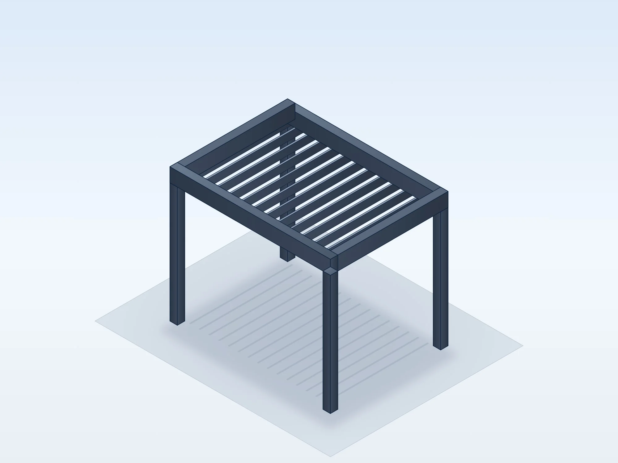 Vue d'ouverture et d'implantation : Orientables.